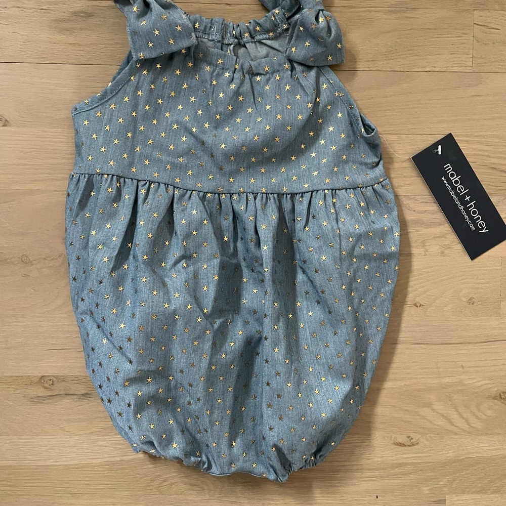 Mabel + Honey denim star romper